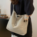 Casual Drawstring Design Women Nylon Shoulder Bags Large Capacity Ladies Tote for Class Commuter Travel Female Crossbody Bag