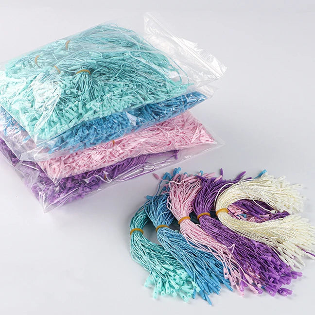 Reusable 20cm Colourful Clothing Hangtag Strings Rope 15 Colors for Garments Shoes Bags