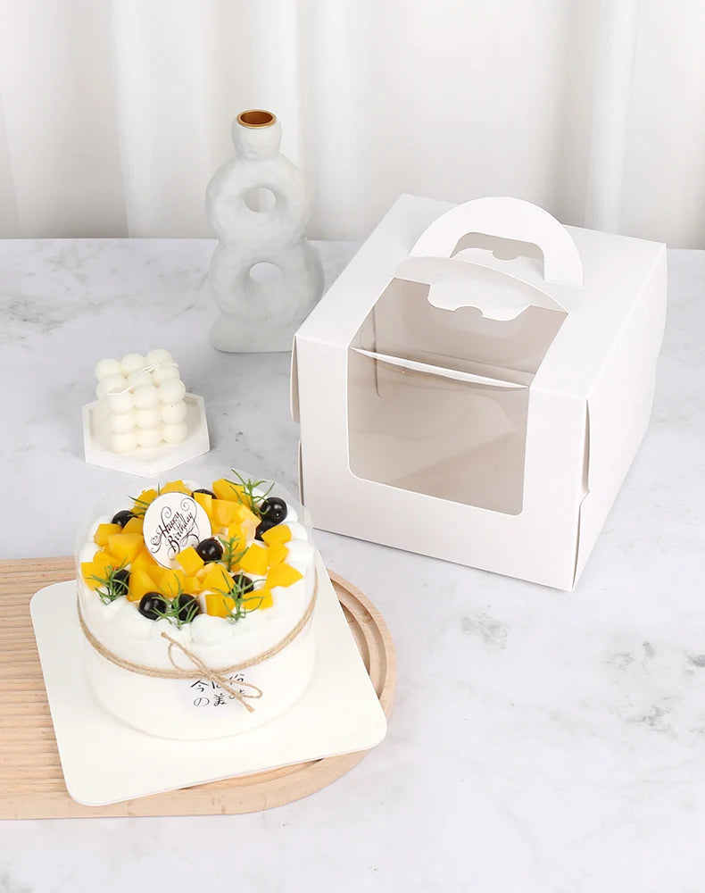 Wholesale Custom Transparent Bulk Birthday Kraft Paper Window Clear 4 6 12  Packaging Bento Cake Box