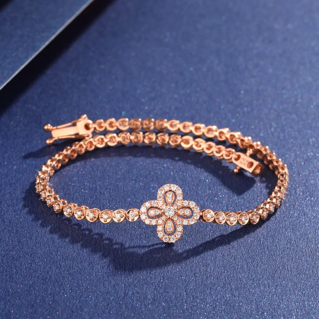 100% Natural Diamond 18k 14k 9ct Real Gold Charms Hardware Spacer Bead Piyao Lucky Bracelet for Girls