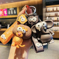 New Eye-catching Little Lion Doll Pendant Key Chain Cartoon Cute PVC Cow Car Student Ins Fashion Bag Pendant