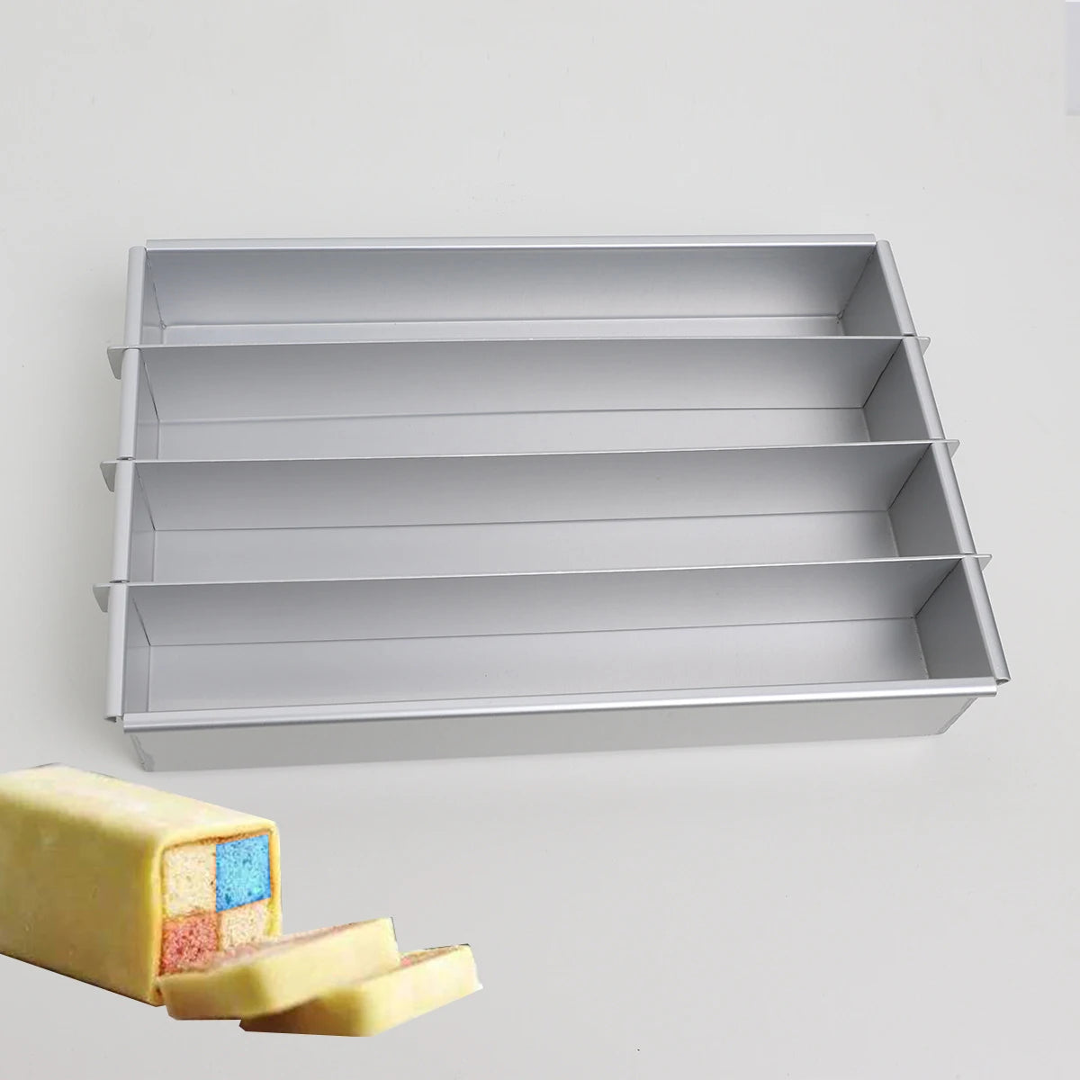 10X6 Inch Battenberg Cake Mold Rectangular Baking Tray Aluminum Cake Mold Baking Utensils Processing Custom