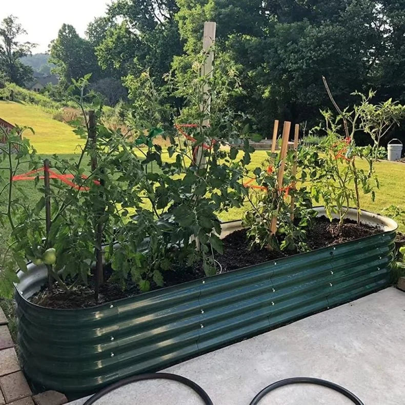 Galvanized Raised Garden Bed Outdoor Heightened Steel Metal Planter Box for Deep-Rooted Vegetables Flowers Large Raised Bed Kit