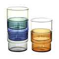 Colorful 300ml High Borosilicate Stackable Glass Mug Cute Design BPA Free Heat Resistant Portable Milk Blue Pink Amber Green for