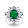 Vintage Luxury 925 Sterling Silver Ring Lab Grown Emerald Gemstone Beautiful Elegance Fine Jewelry Engagement Anniversary