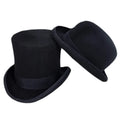Elegant Classic 100% Wool Felt Top Dress Hats for Men Victorian Style Hatter Tall Gentlemen Formal Attire for Parties