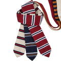Men's Three-Toned Stripe Polyester Knit Necktie With Durable Arrow End and Polyester Material for All Occasions
