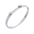 Women Silver Glitter Butterfly Link Chain Shape 18k Oval Shape Bangle