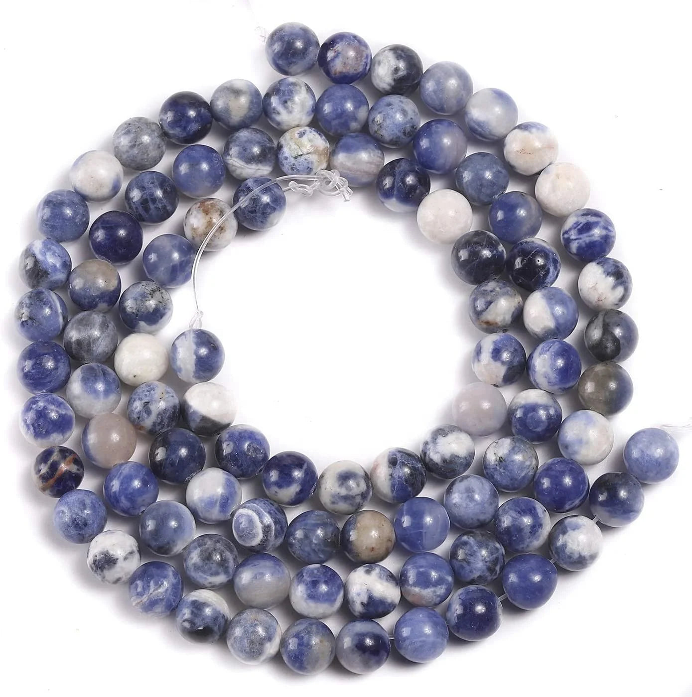Wholesale Smooth Natural White Sodalite Loose Gemstone Beads for Making Charm Jewelry Crafts