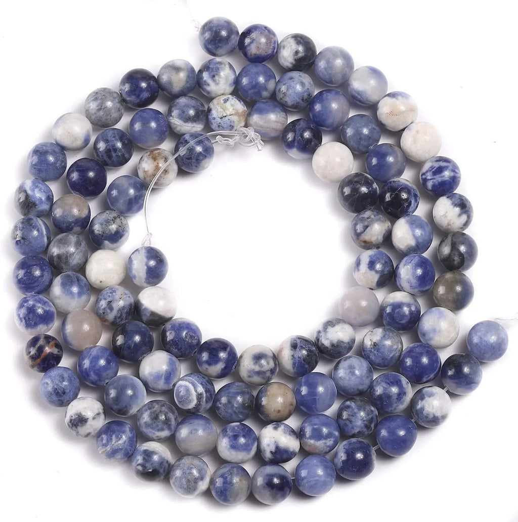 Wholesale Smooth Natural White Sodalite Loose Gemstone Beads for Making Charm Jewelry Crafts