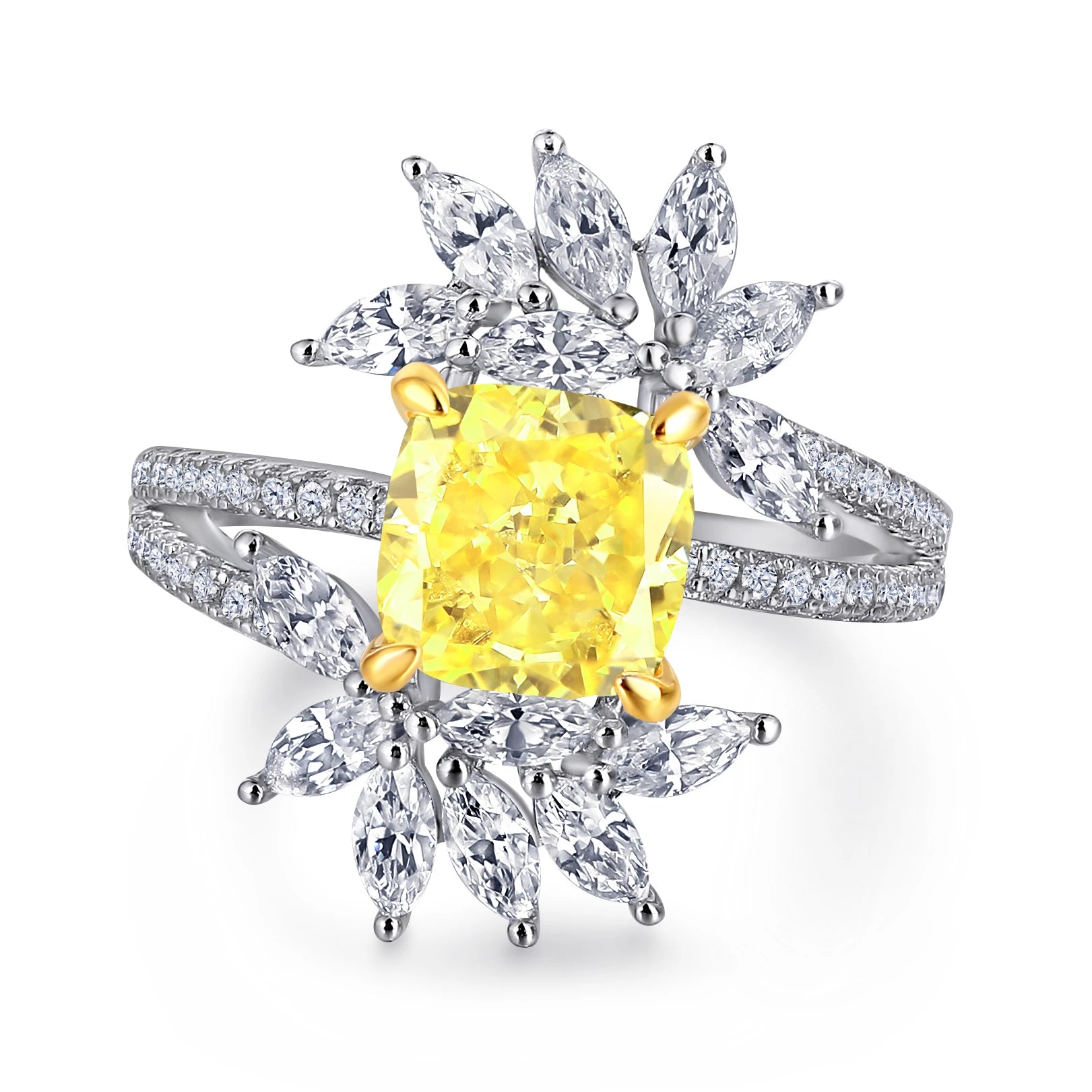 Ready to Ship New Fashion 5A Cubic Zirconia Luxury Sparkling Wedding Ring