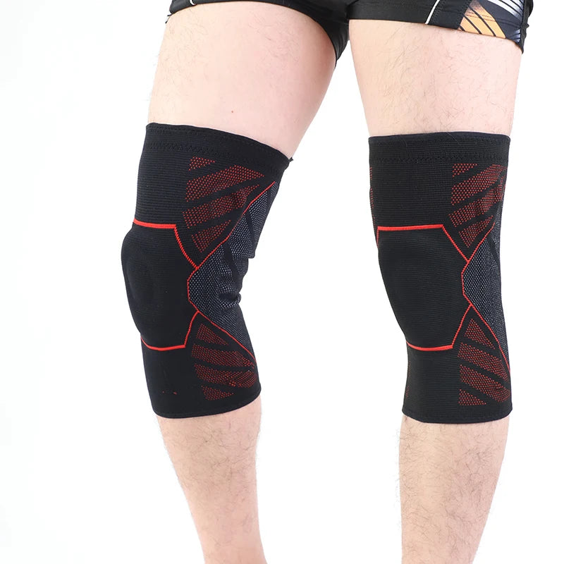 Factory Directly Selling Compression Knee Sleeve Nylon Silicone Knee Brace