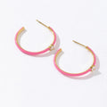 Vintage Trendy 18K Gold Plated Stainless Steel Women's Hoop Earrings-Wholesale Bulk Colors