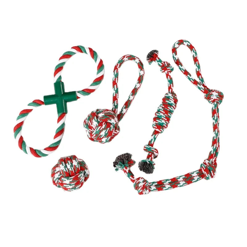 2025 Interactive Cotton Dog Toy for Training Bite-Resistant Grinding Teeth Classic Style for Daily Use and Christmas