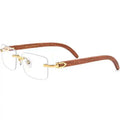 Wooden Glasses Men Rimless Prescription Eyeglasses Frames Luxury Optical Eyewear Rimless Quality Optical Frame