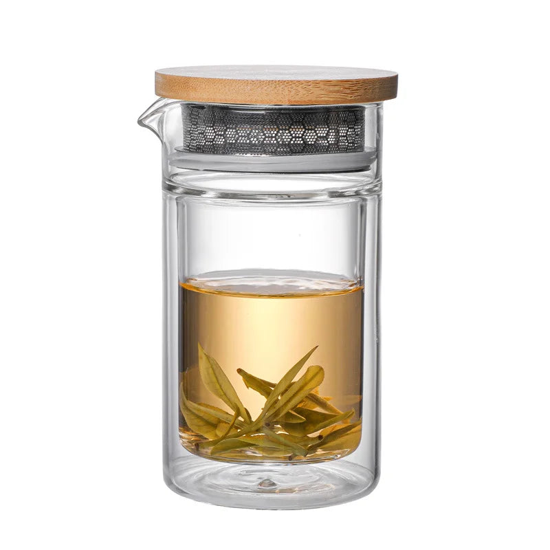 Portable All-in-One Travel Case for Chinese GongFu Glass Tea Set for Loose Leaf Tea & Teacup Sets