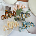 Premium Multi-Back Head Pan Hair Clip Alloy Acetate Shark Clip Hair Accessory Wave Design High Volume Durable Metal Material