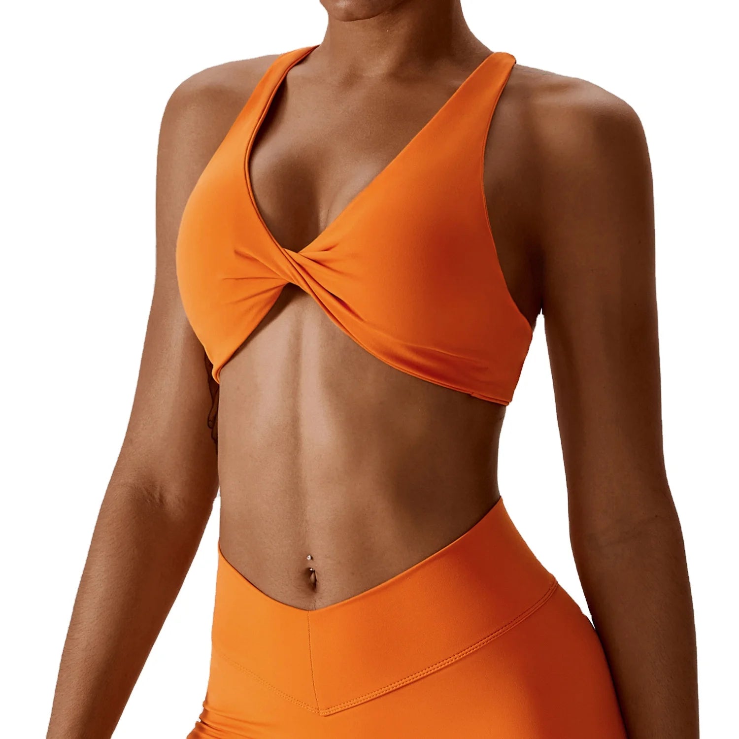 Customized Quick Dry Sexy Underwear Running Fitness Yoga Bra Front Twist Sports Bra for Women