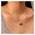 Chris April 316L Stainless Steel 18k PVD Gold Plated Natural Gems Carnelian Stones Cherry Pendant Necklaces