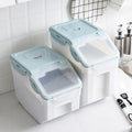 2022 Food Thickened Clear Plastic Rice Box Storage Bucket Cereals Rice Bucket Kitchen Storage Rotating Rice Dispenser