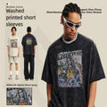 310G Vintage Wash 100% Cotton Soft Men's Short Sleeve T-shirt American Fashion Brand Digital Printed Spring/Summer Style for