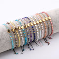 New Design 3mm Faceted Gemstone Jewelry Waterproof Stainless Steel Beads Heart Charm Adjustable Custom Bracelet for Women