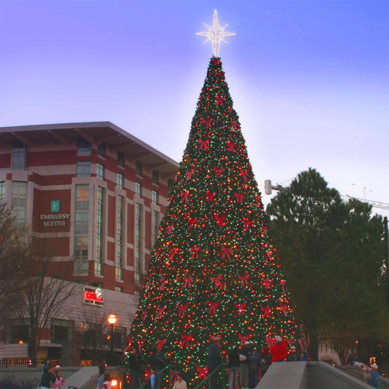 Professional Christmas Manufacturer Outdoor Big Christmas Ornaments 20 FT 30 FT 40 FT Giant LED Christmas Tree with Lights