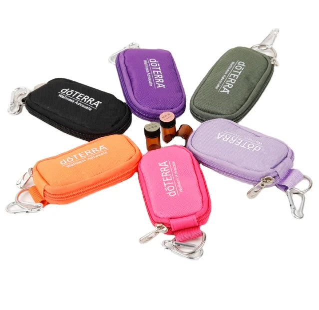 Free Shipping Wholesale  Essential Oil Keychain Case for 10 Glass Vials 1ml 2ml Without Bottles