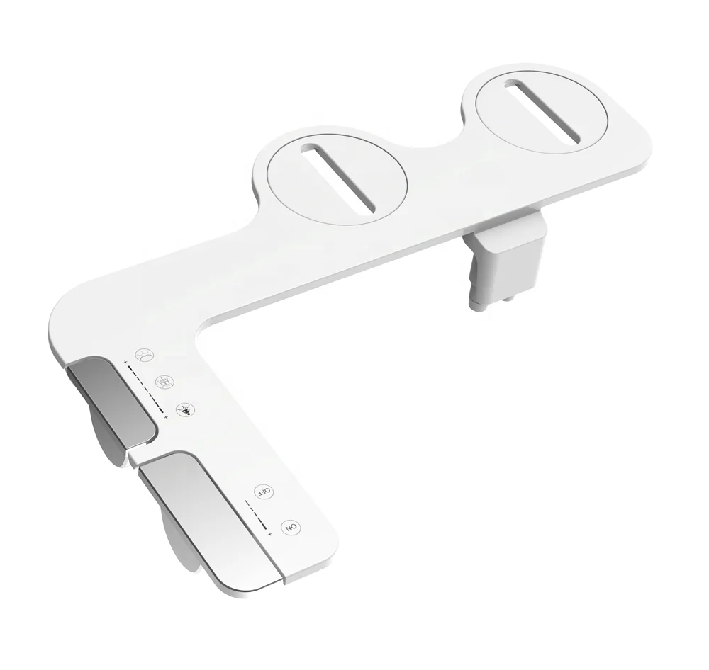 Non-Electric Bidet Attachment for Toilet Self Cleaning Dual Retractable Nozzles Bathroom Floor Mounted with Women's Care