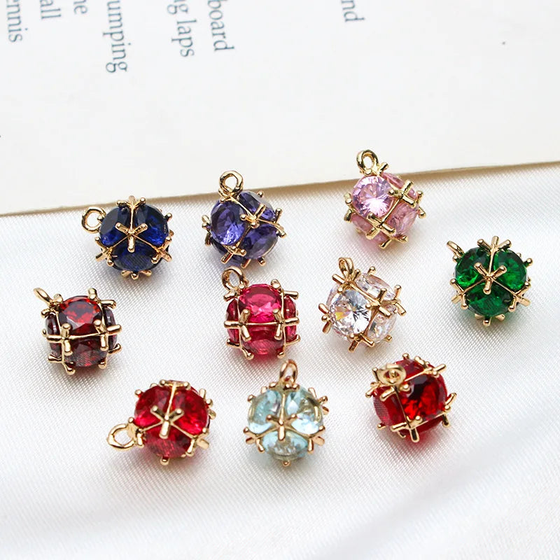 Popular Gold Plated Brass Pendant with Cubic Zircon Pendant for Bracelet Making