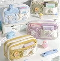 Large Pencil Case High Capacity Holder Box Storage Bag Mixed Color Dylon Material Marker Pouch Pen for Middle School Office