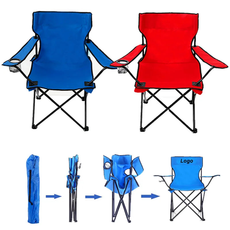 China Manufacturer Custom Logo Camping Chair With Carry Bag Camping Beach Chair Folding Chair for Hiking