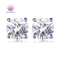 Kirin Jewelry Wholesale Zircon Crystal Flower Shaped Drop Earrings for Women Trendy Anniversary Style with Gold Rhodium Plating