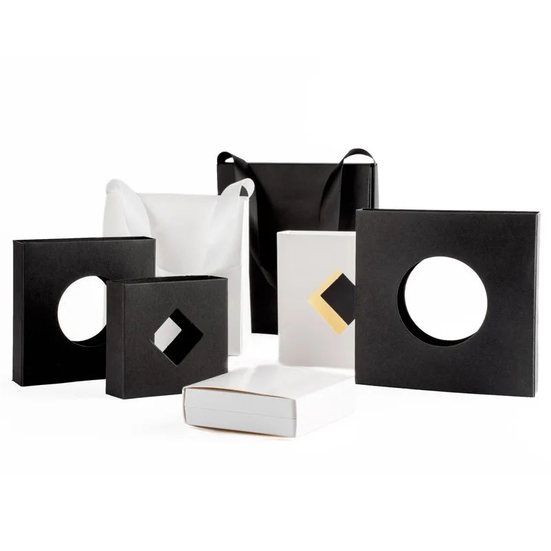 Custom Logo Clear Slim Window PE Film Display Box Set for Bracelet Necklace Ring Jewelry Storage Pouch Gift Packaging Bag