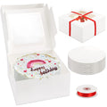 Manufacturer Custom Pastry Boxes Window Cake Dessert Packaging Box White Cardboard Cake Gift Box