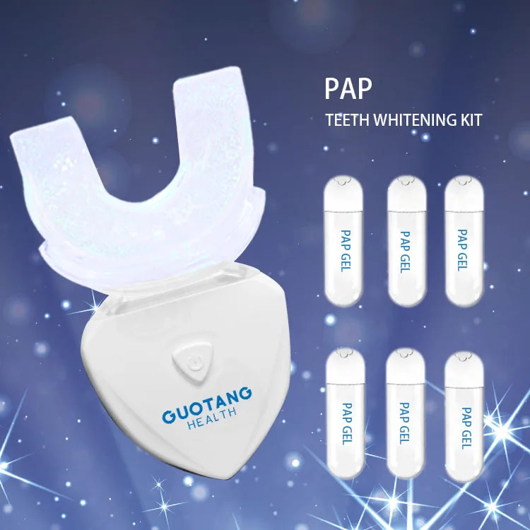 OEM  Peroxide Free PAP Gel Pods Teeth Whitening Led Kit With 10 Minutes Timer