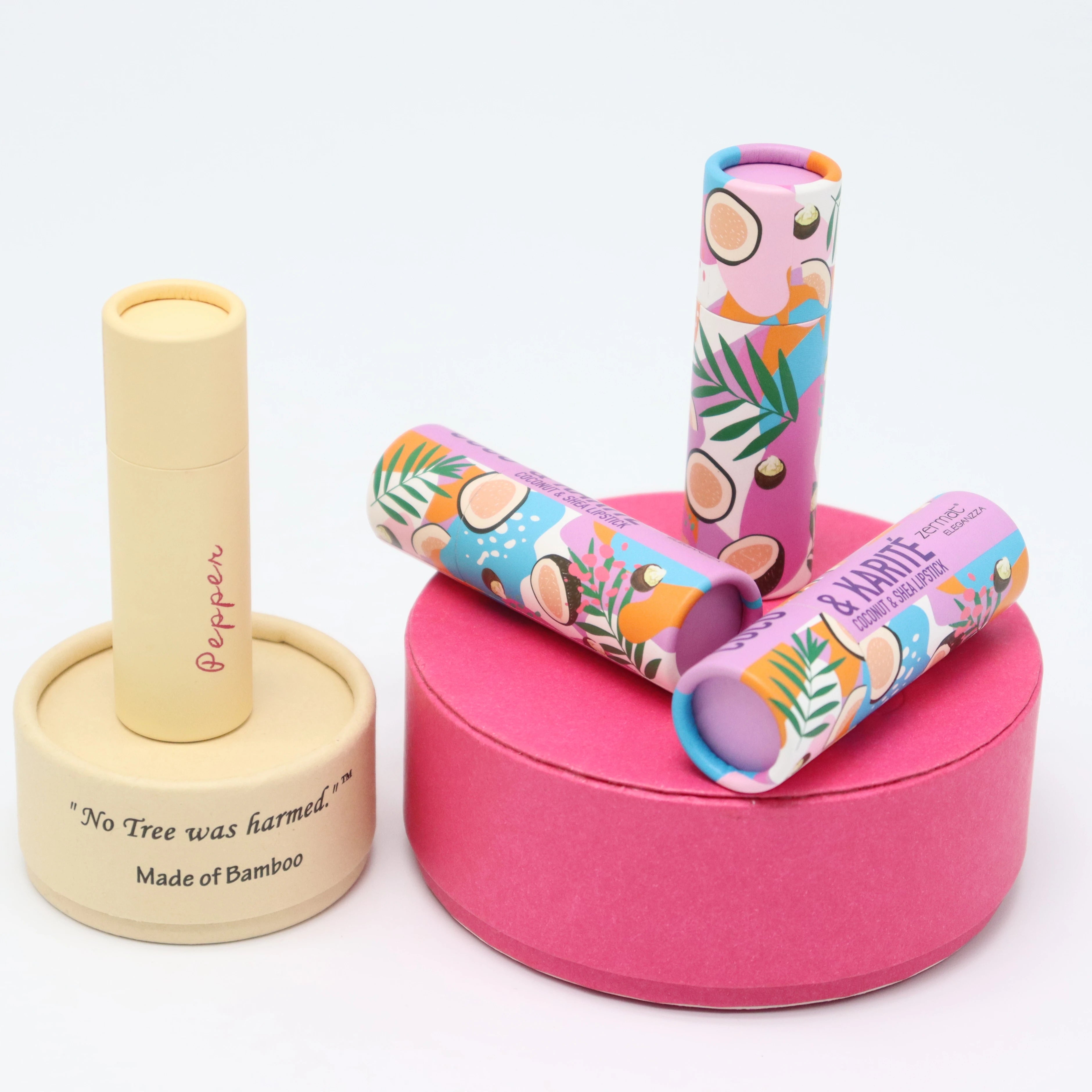 Paper Board Twist up Lip Balm Tubes Packaging Paper Tube Elegant Cylindercosmetic Packaging Paper Tube for Lipstick