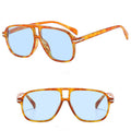 DL Unisex Acrylic Lenses PC Frame UV400 Sunglasses Double Beam Shaped Fashion Wholesale
