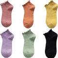 Women's Ankle-Length Spring Summer Boat Socks by New Fungus Edge Casual Diabetic Anti-Slip Breathable Knitted Logo Bottom Cuff