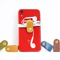 Top Layer Cowhide Pure Handmade Buckle Storage Winder Practical Small Gift Leather Organizer for Badge Holder Accessory