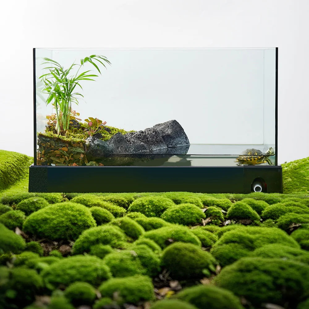 YEE Factory Wholesale Turtle Water tank Kit Aquarium Quick Drainage Low Iron Glass Turtle Tank