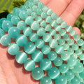 Wholesale 4/6/8/10mm Smooth Glass Mint Green Cats Eye Stone Loose Beads for DIY Jewelry Making Bracelet
