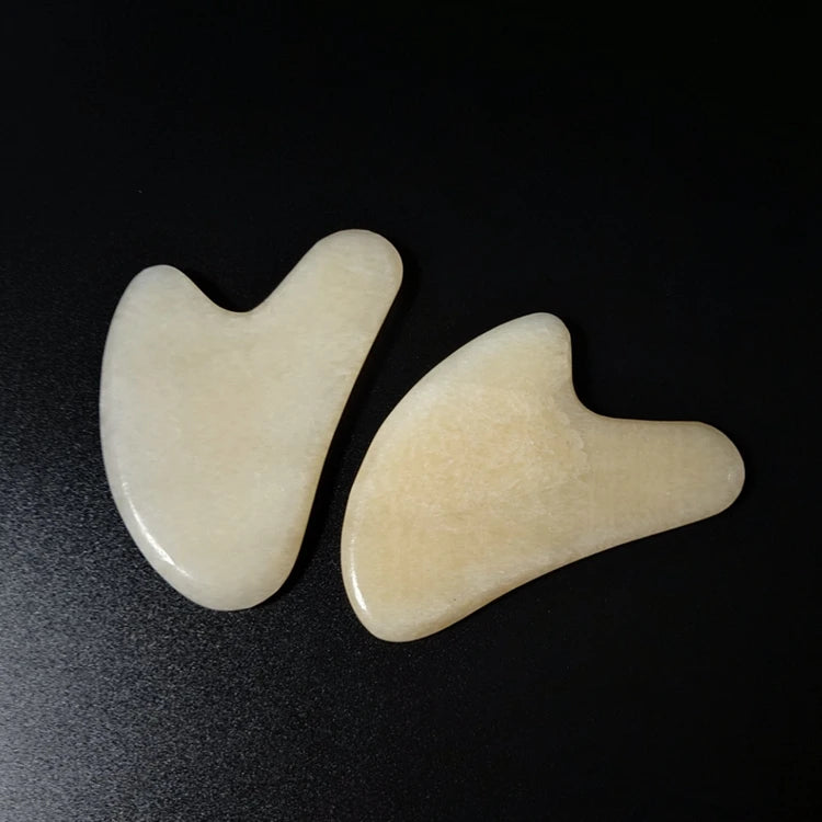 DIY Factory Price Natural Hand Made Yellow Jade Gua Sha Customized