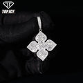 925 Sterling SIlver Four Leaf Pendant Necklace Sparling Fashion Clover White VVS D Moissanite Jewelry Pass Diamond Test