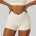 Women's Custom Gym Quick Dry Bum Tight Running Biker Shorts V Waist Scrunch with Elastic Closure