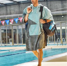 Wholesale 100% Organic Cotton Poncho Hooded Beach Towel and Blanket Sand Proof Travel and Picnic Robe