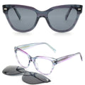 QSKY 6071C New Arrival Fashion Acetate Polarized TAC Sunglasses Magnetic Unisex Clip on 2 in 1 Sunglasses