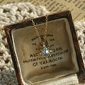 Elegant French Vintage Purity 925 Sterling Silver Chain Geometric Star Shape Blue Zircon Pendant Necklace for Women Girls