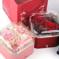 Creative Square Valentine's Day Mother's Day Birthday Gift Eternal Rose Ring Necklace Jewelry Packaging Plastic Box Custom Logo