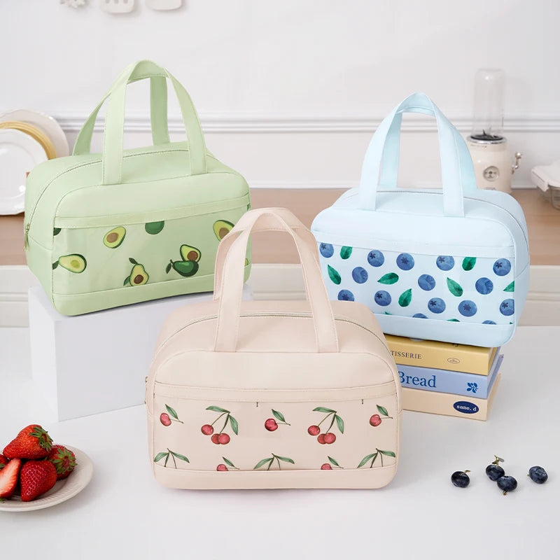Portable Lunch Cooler Bag New Style Insulated Polyester Bag with Front Pocket for Outdoor Food Storage for Kids and Adults